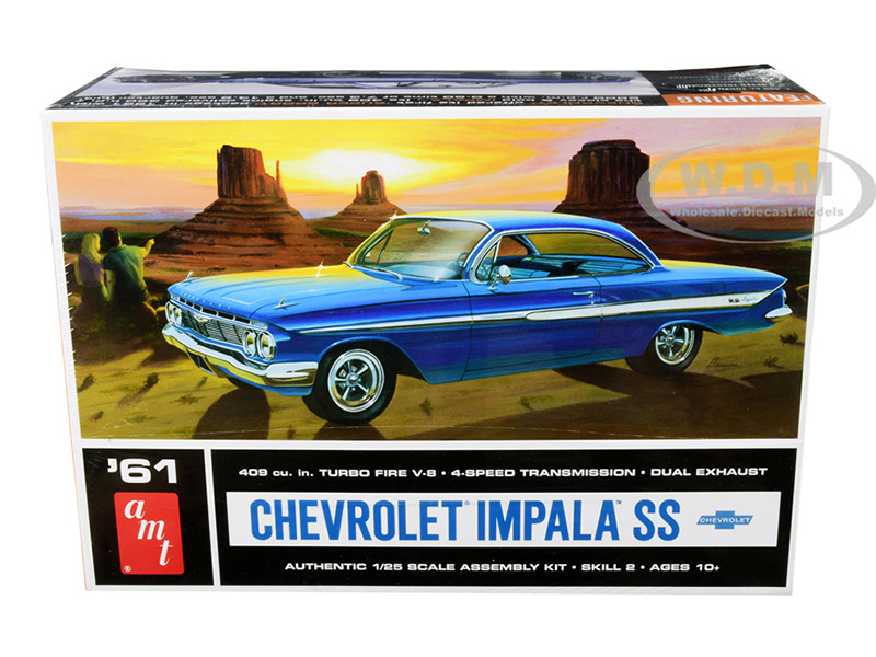 Skill 2 Model Kit 1961 Chevrolet Impala SS 1/25 Scale Model AMT AMT1013