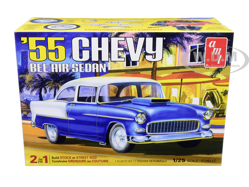AMT 1955 Chevy Bel Air Convertible Plastic Model Car Kit 1/16 Scale 