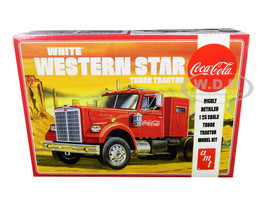 Skill 3 Model Kit White Western Star Semi Truck Tractor Coca Cola 1/25 Scale Model AMT AMT1160
