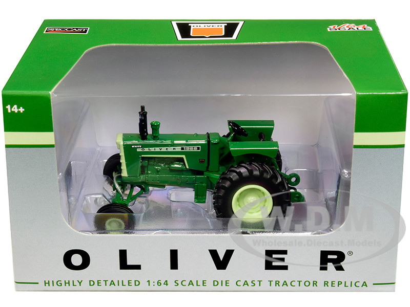 White Oliver 1955 Wide Front Tractor Green 1/64 Diecast Model SpecCast SCT680