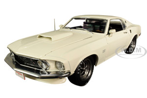1969 Ford Mustang BOSS 429 Wimbledon White Lot #1410 Barrett-Jackson Scottsdale 2018 1/18 Diecast Model Car Highway 61 18018