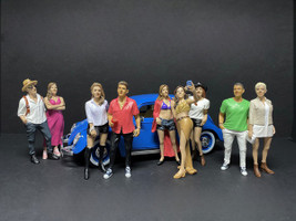 Partygoers 9 piece Figurine Set for 1/18 Scale Models American Diorama 38221 38222 38223 38224 38225 38226 38227 38228 38229
