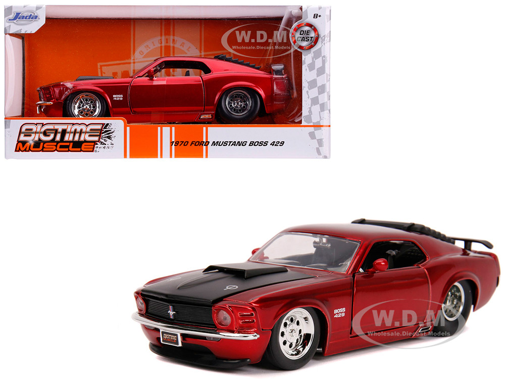 1970 Ford Mustang Boss 429 Candy Red Black Hood Bigtime