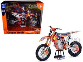 KTM 450 SX-F #2 Cooper Webb with Supercross #1 Plate Stickers Red Bull KTM Factory Racing 1/10 Diecast Motorcycle Model New Ray 58213