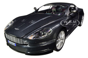 Aston Martin DBS Quantum Silver Dark Gray Metallic James Bond 007 Quantum of Solace 2008 Movie 1/18 Diecast Model Car Autoworld AWSS123