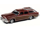 1974 Buick Estate Wagon Burgundy Metallic Woodgrain Sides 1/87 HO Scale Model Car Classic Metal Works 30588