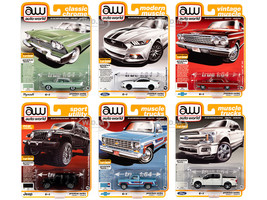 AUTOWORLD MUSCLE CARS PREMIUM 2020 RELEASE 3 6 PC SET 1//64 BY AUTOWORLD 64262 B