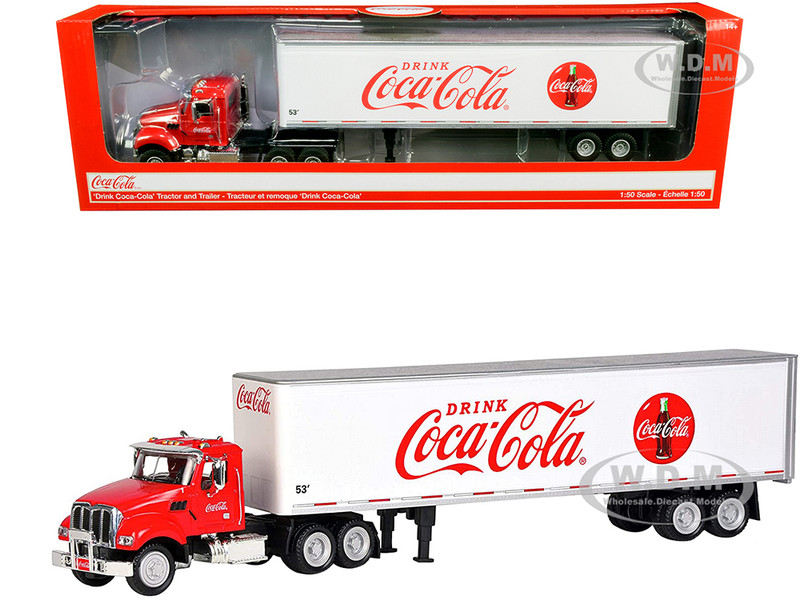 Truck Tractor with 53' Trailer Drink Coca Cola Red White 1/50 Diecast Model Motorcity Classics 450025