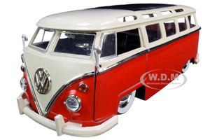 1962 Volkswagen Bus Red Cream Bigtime Kustoms 1/24 Diecast Model Car Jada 99058