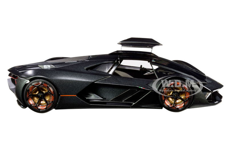 Lamborghini Terzo Millennio Dark Gray Metallic with Black Top and Carbon  Accents 1/24 Diecast Model Car by Bburago 