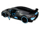 Bugatti Divo Satin Charcoal Gray Carbon Blue Accents Special Edition 1/24 Diecast Model Car Maisto 31526