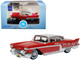1957 Cadillac Eldorado Brougham Dakota Red Silver Metallic Top 1/87 HO Scale Diecast Model Car Oxford Diecast 87CE57002 1957 Cadillac Eldorado Brougham Dakota Red Silver Metallic Top 1/87 HO Scale Diecast Model Car Oxford Diecast 87CE57002