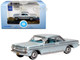 1963 Chevrolet Corvair Coupe Satin Silver Blue Metallic Blue Interior 1/87 HO Scale Diecast Model Car Oxford Diecast 87CH63001