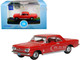 1963 Chevrolet Corvair Coupe Riverside Red Red Interior 1/87 HO Scale Diecast Model Car Oxford Diecast 87CH63002