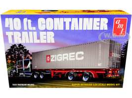 Skill 3 Model Kit 40' Container Trailer 1/24 Scale Model AMT AMT1196