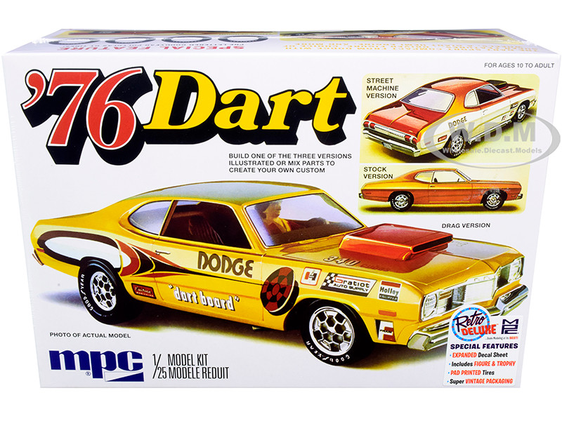 Skill 2 Model Kit 1976 Dodge Dart Sport Two Figurines 3 in 1 Kit 1/25 Scale Model MPC MPC925