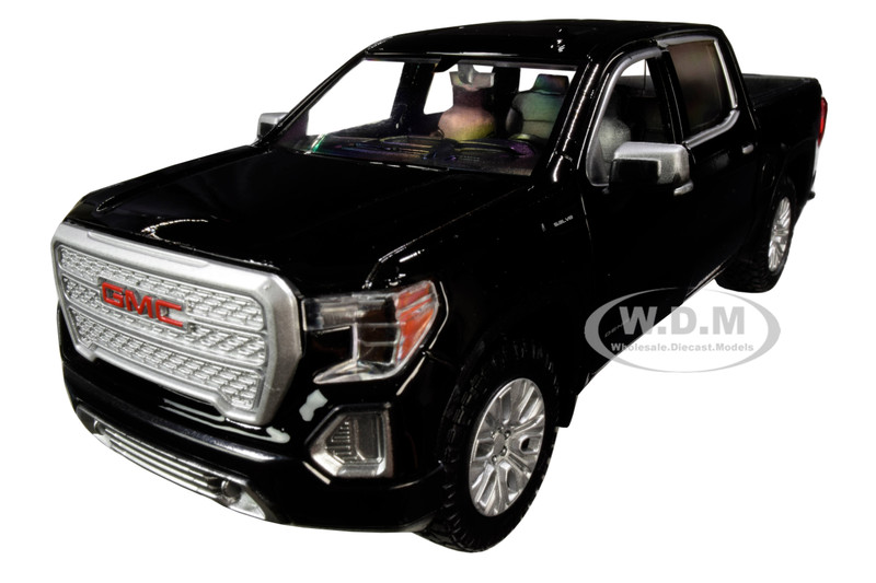 2019 GMC Sierra 1500 Denali Crew Cab Pickup Truck Black 1/24 1/27 Diecast Model Car Motormax 79362