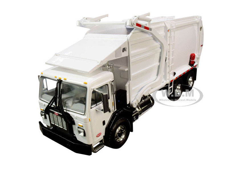 Peterbilt 520 Garbage Truck Wittke Front End Load Refuse Trash Bin White 1/34 Diecast Model First Gear 10-4193