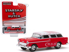 1955 Chevrolet Nomad Red White Top Starsky and Hutch 1975 1979 TV Series Hollywood Special Edition 1/64 Diecast Model Car Greenlight 44855 A