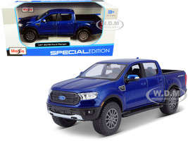 2019 Ford Ranger Lariat Sport Pickup Truck Dark Blue Metallic 1/27 Diecast Model Car Maisto 31521