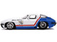 1963 Chevrolet Corvette Stingray White Blue Red Stripe Chevy Racing Bigtime Muscle 1/24 Diecast Model Car Jada 31666