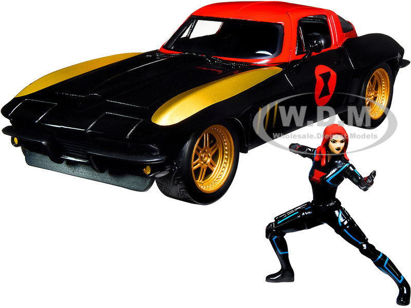 ミニカー 1966 CHEVY CORVETTE w/ BLACK WIDOW 31749_1__36657.1635961839.800.