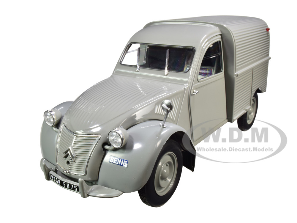 1957 Citroen 2cv Fourgonnette Van Gray 1 18 Diecast Model Norev