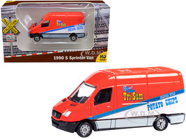 1990 Mercedes Benz Sprinter Van Red White Tri-Sum Potato Chips TraxSide Collection 1/87 HO Scale Diecast Model Classic Metal Works TC103