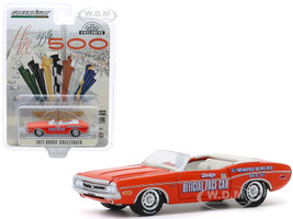 1971 Dodge Challenger Convertible Official Pace Car Orange 55th Indianapolis 500 Mile Race Hobby Exclusive 1/64 Diecast Model Car Greenlight 30144