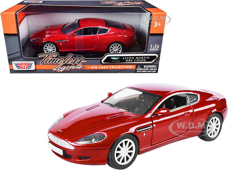 Aston Martin DB9 Coupe Red Timeless Legends 1/24 Diecast Car Model Motormax 73321