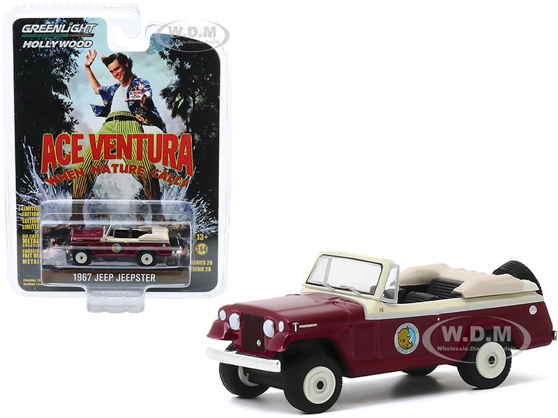 1967 Jeep Jeepster Convertible Ace Ventura When Nature Calls 1995 Movie Hollywood Series Release 28 1/64 Diecast Model Car Greenlight 44880 F