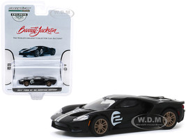 2017 Ford GT '66 Heritage Edition #2 Black Silver Stripes First Legally Resold 2017 Ford GT Las Vegas 2019 Lot #747 Barrett-Jackson Hobby Exclusive 1/64 Diecast Model Car Greenlight 30168