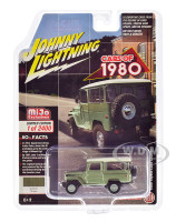 1980 Toyota Land Cruiser Green White Top Limited Edition 2400 pieces Worldwide 1/64 Diecast Model Car Johnny Lightning JLCP7328