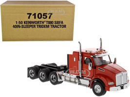 Kenworth T880 SBFA Dump Truck Radiant Red Chrome 1/50 Diecast 