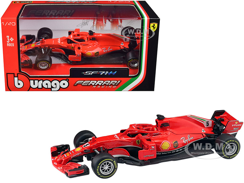 1:43 New Bburago 2018 Ferrari F1 SF71H Racing car 5 Sebastian Vettel Diecast Toy 