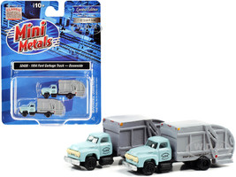1957 Chevrolet Garbage Truck Oceanside Department of Public Works Light Blue Gray Set of 2 pieces 1/160 N Scale Models Classic Metal Works 50408