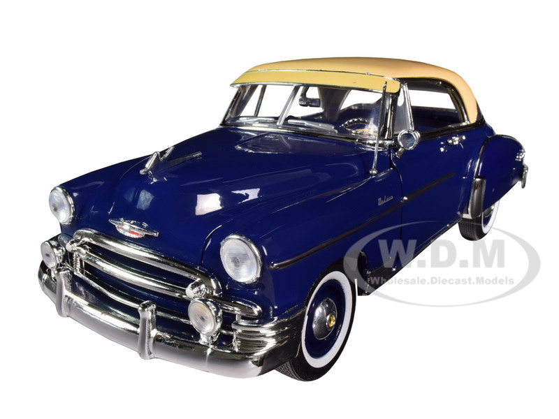 1950 Chevrolet Bel Air Dark Blue Cream Top Timeless Legends 1/18 Diecast Model Car Motormax 73111