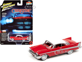 1958 Plymouth Fury Red White Top Daytime Version Christine 1983 Movie Pop Culture Series 1/64 Diecast Model Car Johnny Lightning JLPC001 JLSP095