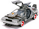 DeLorean Brushed Metal Time Machine Lights Back to the Future Part III 1990 Movie Hollywood Rides Series 1/24 Diecast Model Car Jada 32166
