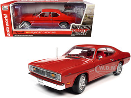 1970 Plymouth Duster 340 Hardtop Rallye Red Red Interior Black Stripes Hemmings Classic Car Magazine Cover Car September 2007 1/18 Diecast Model Car Autoworld AMM1205