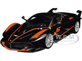 Ferrari FXX-K #5 Fu Songyang Black Gray Top Orange Stripes 1/18 Diecast Model Car Bburago 16010