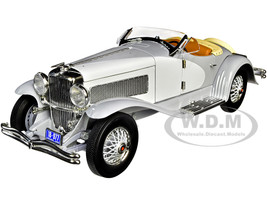 1935 Duesenberg SSJ Straight-8 Speedster Light Gray Dark Gray 1/18 Diecast Model Car Autoworld AW266