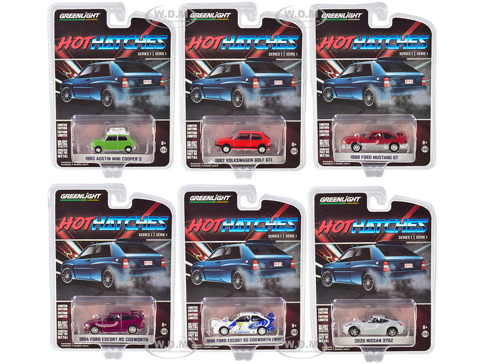 Hot Hatches Scale 1:64 New !° Greenlight 47080-C Ford MUSTANG Gt Red/Silver