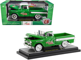 1958 Chevrolet Apache Cameo Pickup Truck Green White Top White Stripes Turtle Wax Limited Edition 6880 pieces Worldwide 1/24 Diecast Model Car M2 Machines 40300-79 B