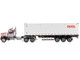 Western Star 4900 SF Tandem Day Cab Truck Tractor Red Gray 40' Dry Goods Sea Container OOCL White Transport Series 1/50 Diecast Model Diecast Masters 71064