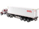 Western Star 4900 SF Tandem Day Cab Truck Tractor Red Gray 40' Dry Goods Sea Container OOCL White Transport Series 1/50 Diecast Model Diecast Masters 71064