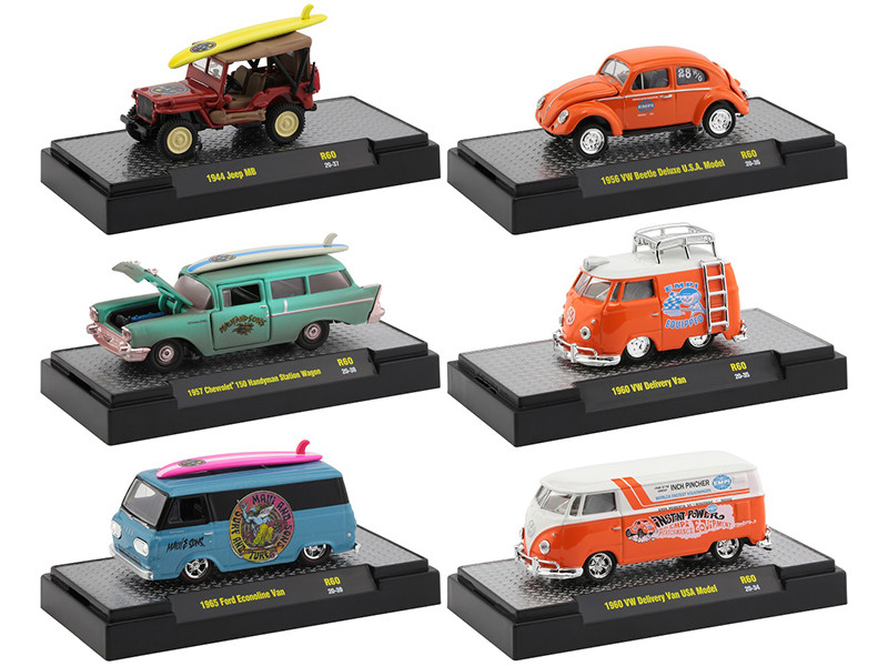 M2 Machines Auto Hauler 41 1960 VW Delivery Van and 59 VW Double Cab Truck CHASE