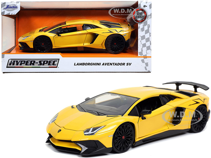 Lamborghini Aventador SV Yellow Hyper-Spec 1/24 Diecast Model Car Jada 32258