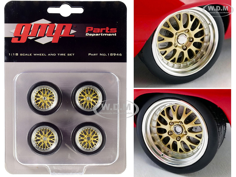 Big Red Pro Touring Wheels Tires Set of 4 pieces from 1969 Chevrolet Camaro Big Red Camaro 1/18 GMP 18946