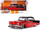 1956 Chevrolet Bel Air Red Black Bigtime Muscle 1/24 Diecast Model Car Jada 31861